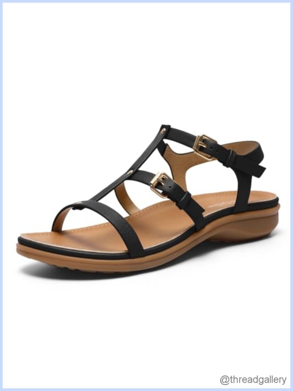 Women's Flat Sandals Arch Support Adjustable Gladiator Summer Beach Walking